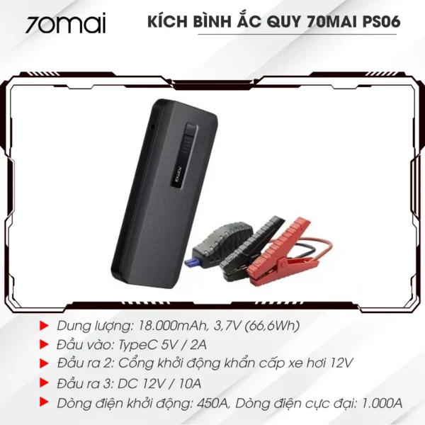 Kích bình ắc quy 70mai PS06